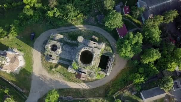 Drohnenblick Ruinen Der Alten Kathedrale Republik Moldau Dorf Pohrebea — Stockvideo