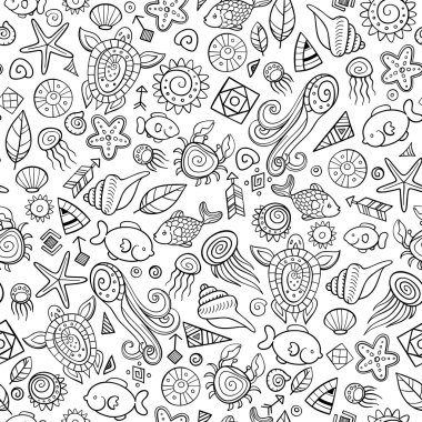 plaj ve deniz karalamalar