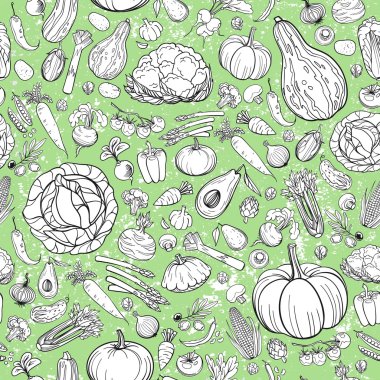 farklı sebze çizimleri