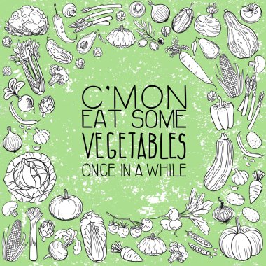 farklı sebze çizimleri