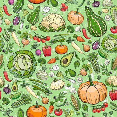 farklı sebze çizimleri