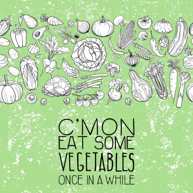 farklı sebze çizimleri