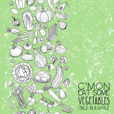 farklı sebze çizimleri