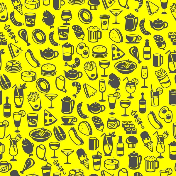 Iconos de alimentos y bebidas — Vector de stock