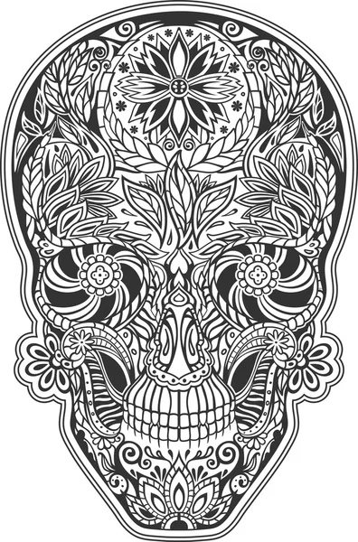 Crâne humain fait de fleurs — Image vectorielle