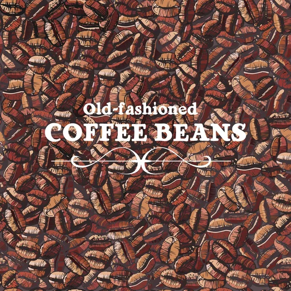 Жареные кофейные зерна, бесшовный фон — стоковый вектор