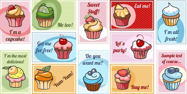 Cupcakes deliciosos coloridos — Vector de stock