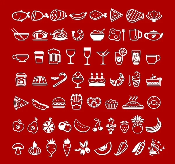 Vector alimentos iconos — Vector de stock