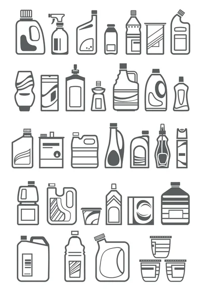 Household chemicals icons — Stock Vector