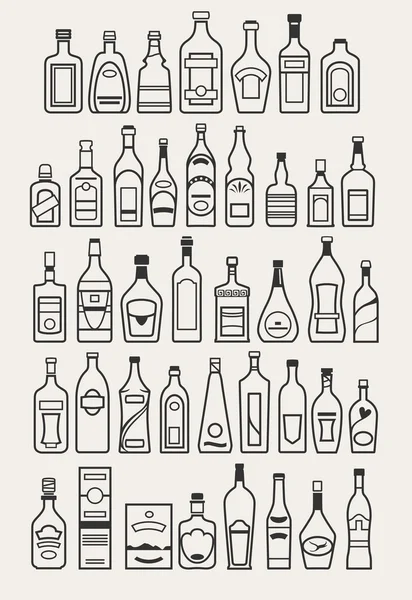 Alkohol, drinkar, dryck ikoner — Stock vektor