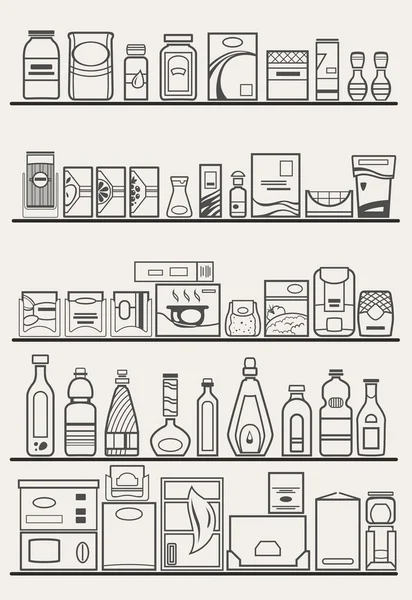 Store shelves with goods — Stock Vector