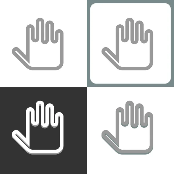 Icona della mano o del palmo, illustrazione vettoriale — Vettoriale Stock