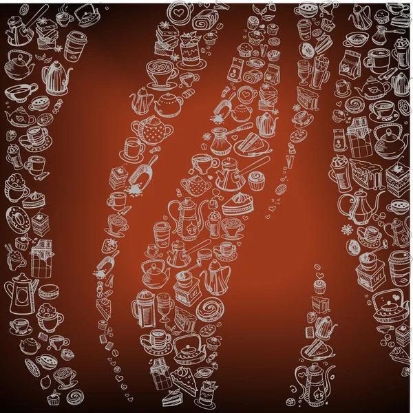 手工绘制的咖啡背景 — 图库矢量图片