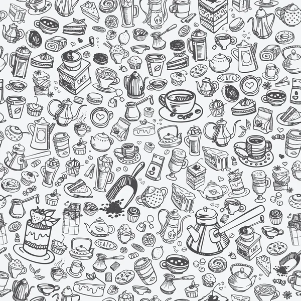 手拉的咖啡模式 — 图库矢量图片
