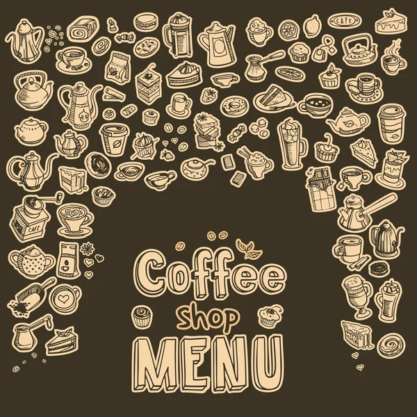 Hand drawn coffee elements set — Stock Vector