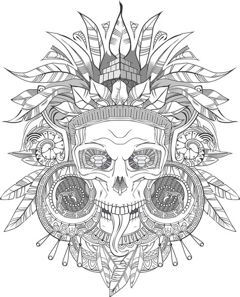 Aztec indian Skull