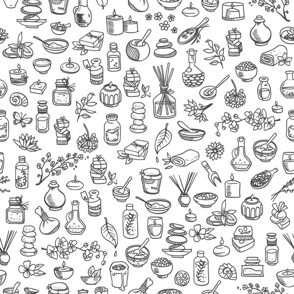 dodle spa elements, seamless background
