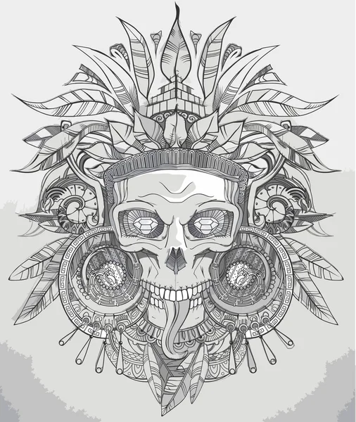 Indian skull vector illustration — Stock Vector