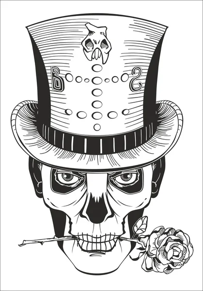 Day of the dead, baron samedi drawing — Stock Vector