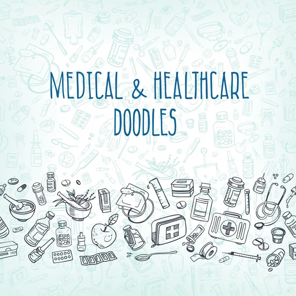 Medicina doodle fundo — Vetor de Stock
