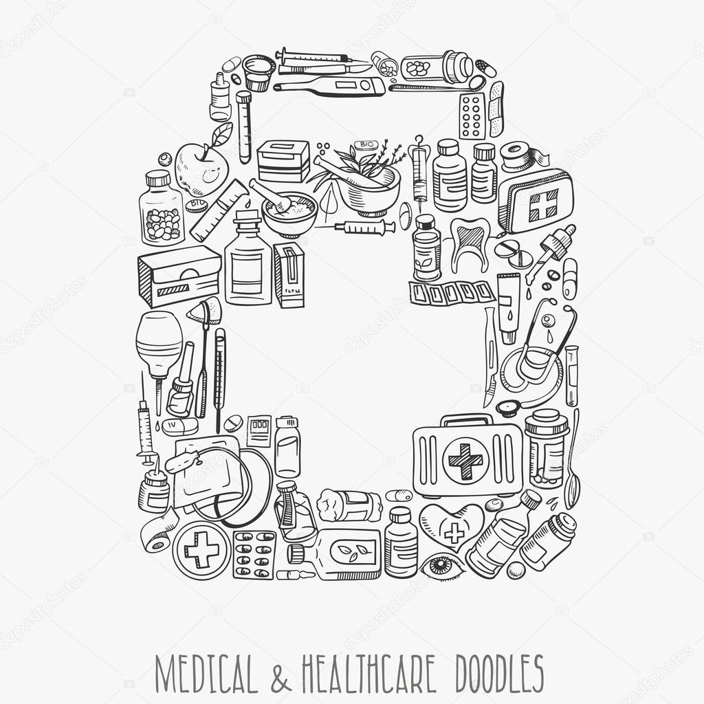 medicine doodle background