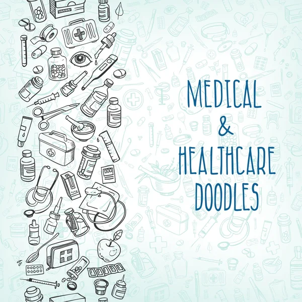 Medicina doodle fundo — Vetor de Stock