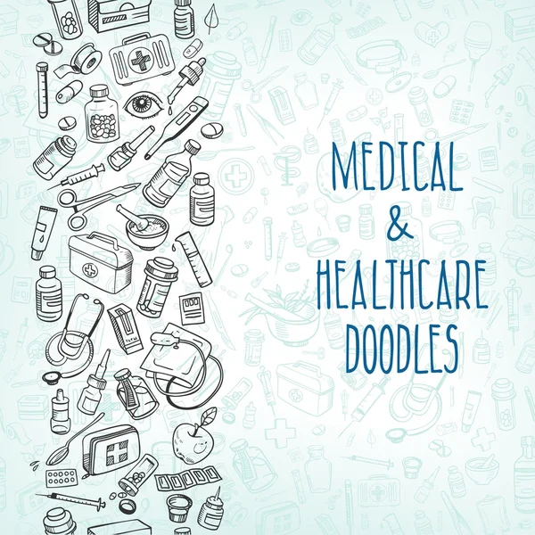 Medicina doodle fondo Ilustraciones de stock libres de derechos