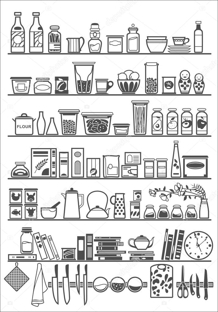 Kitchen Or Pantry Shelves Stock Vector Red Spruce 75863823 Kitchen Or Pantry Shelves Stock Vector
