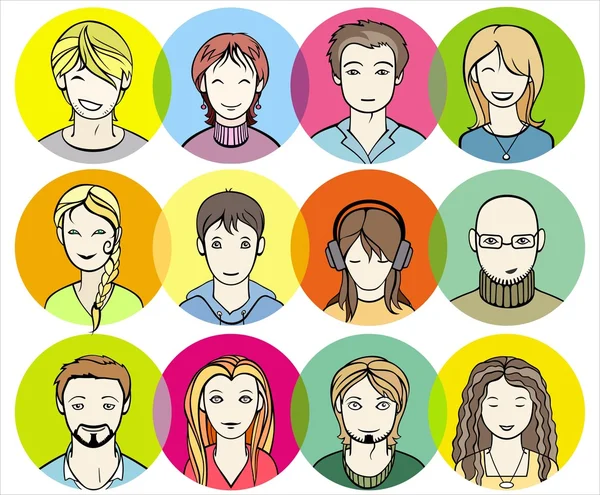 Unrecognizable people faces — Stock Vector