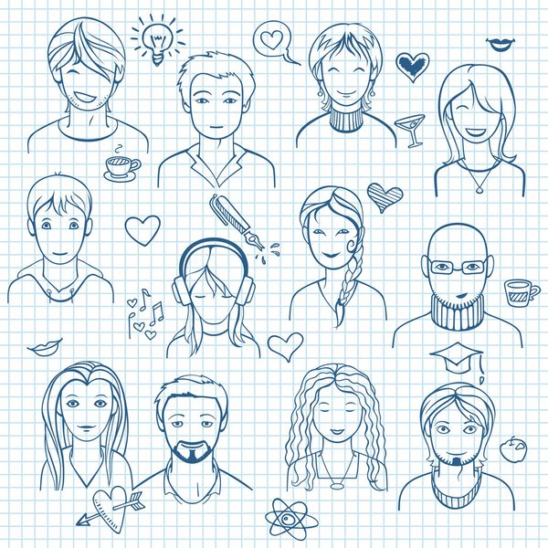 Неузнаваемые лица людей
