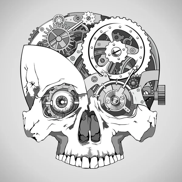 Clockwork skull — Stock Vector