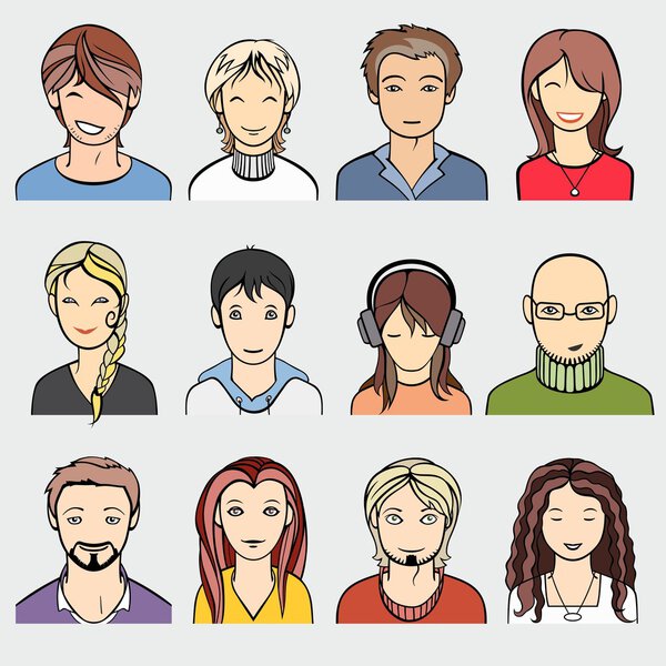 Неузнаваемые лица людей
