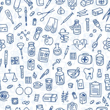 Sağlık doodle simgeler arka plan