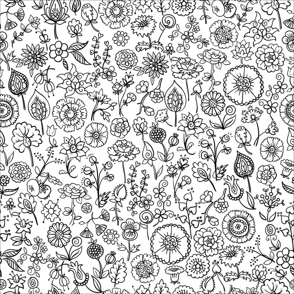 Hand gezeichnet floralen nahtlosen Hintergrund — Stockvektor