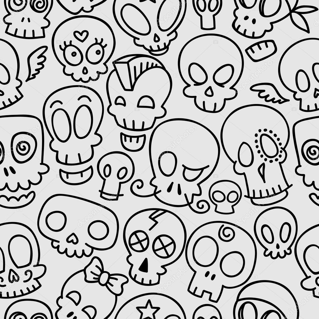 cute skulls pattern