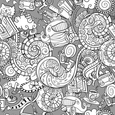 çizgi film doodles, sabah rutin, kesintisiz