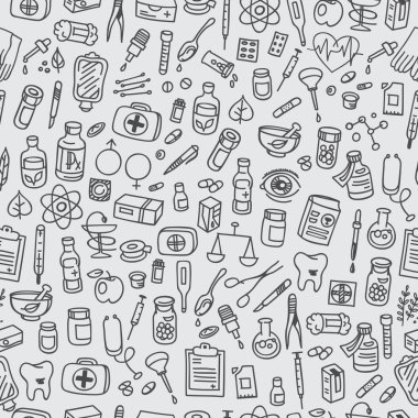 Sağlık doodle simgeler arka plan