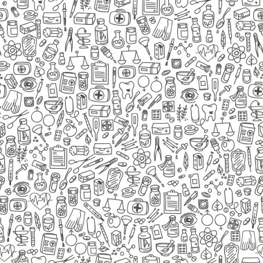Sağlık doodle simgeler arka plan