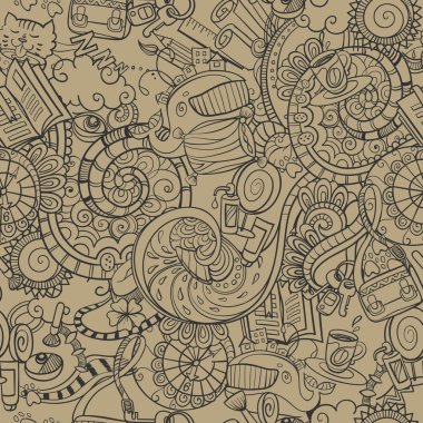 çizgi film doodles, sabah rutin, kesintisiz