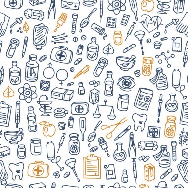 Sağlık doodle simgeler arka plan