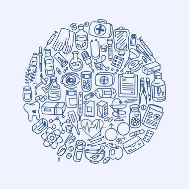 Sağlık doodle simgeler arka plan