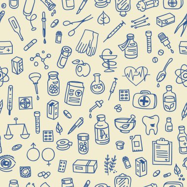 Sağlık doodle simgeler arka plan