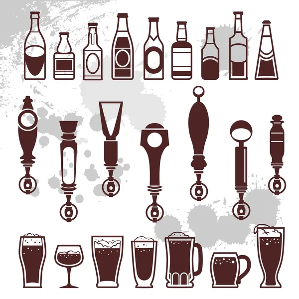 Ícones de cerveja e bar Gráficos De Vetores