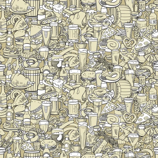 Bière et collations croquantes — Image vectorielle