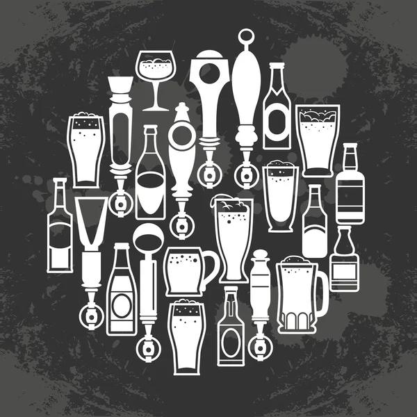 Beer taps icons — Stock Vector