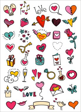 sevgi ve kalpleri karalamalar