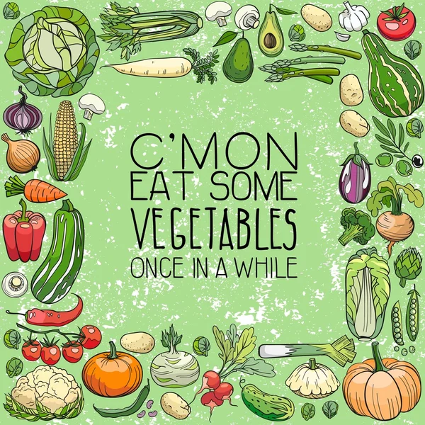 farklı sebze çizimleri