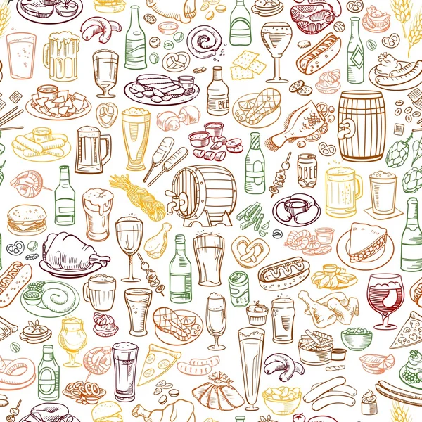 Bière et collations croquantes — Image vectorielle