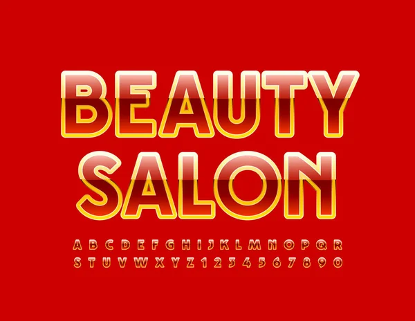 Vector Glamour Emblème Salon Beauté Élégant Bright Font Alphabet Moderne — Image vectorielle