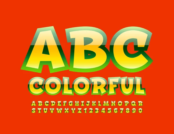 Кольорові Карикатури Alphabet Letters Numbers Vector Glossy Font — стоковий вектор